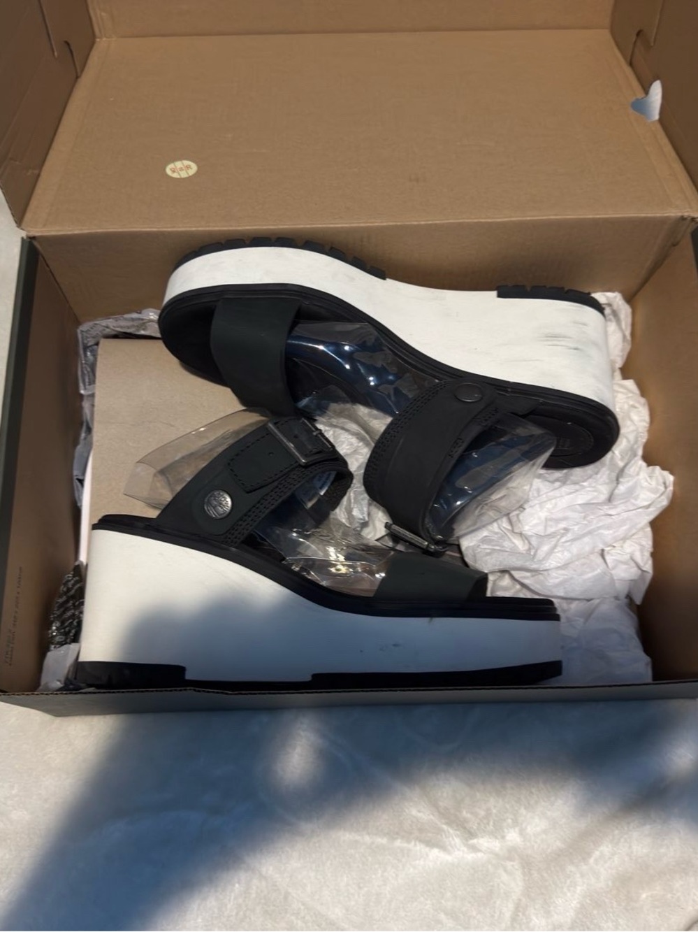 Women’s Black and White Platform Sandals